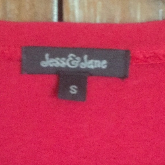 Red Pullover Top with Rhinestone Decor - Picture 3 of 4